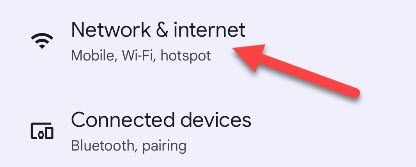 Нажмите «Сеть и интернет».