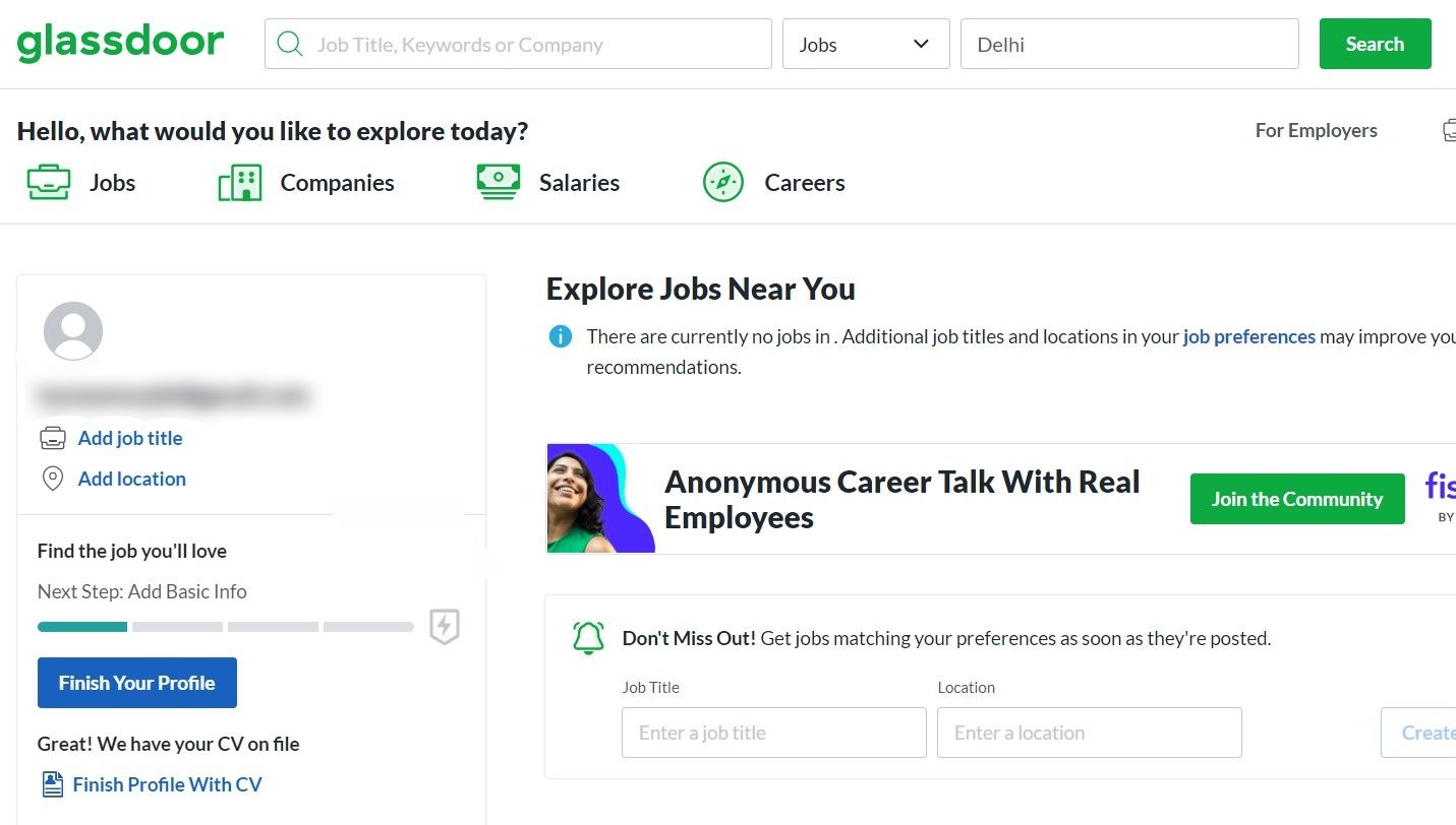 Страница отзывов сотрудников и оценок компании на Glassdoor