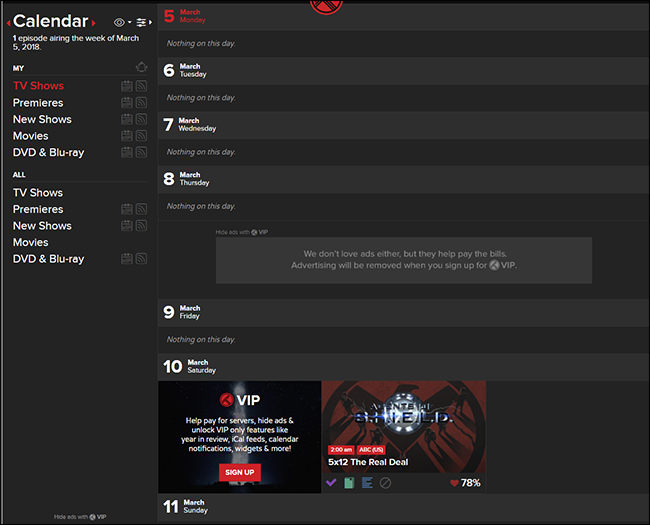 Календарь с указанием даты выхода следующих эпизодов