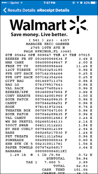 Пример eReceipt — электронная копия бумажного чека