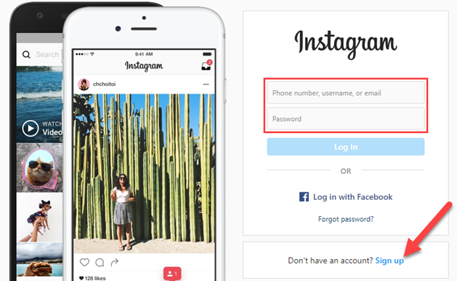 Sign in to Instagram.