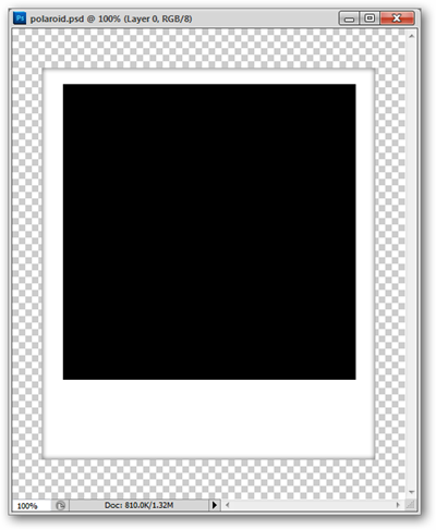 Шаблон полароидной рамки, в которую вставляются изображения