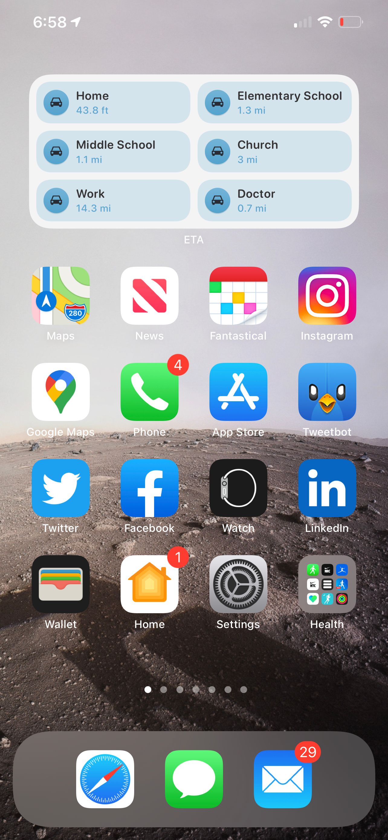 Список маршрутов в виджете ETA.