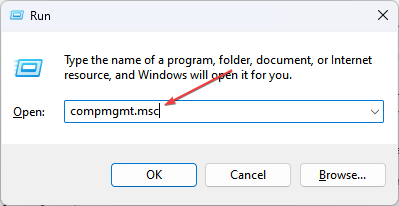 Диалог «Выполнить»: команда compmgmt.msc