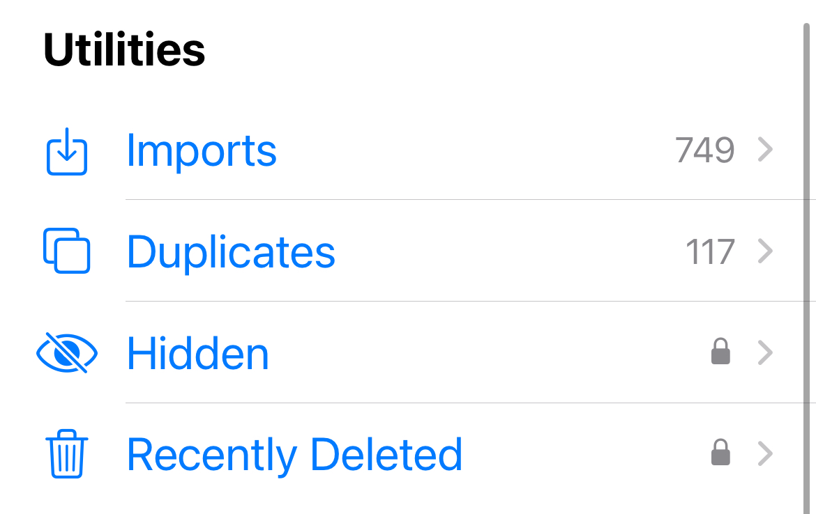 Альбом Скрытые в приложении Фото на iPhone.