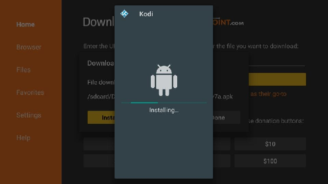 Установка Kodi через Downloader на Fire Stick