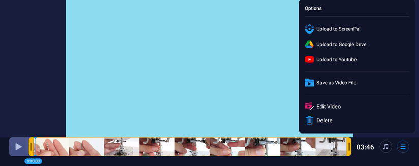Опции редактирования видео в приложении Screen Record‑Edit на Chromebook