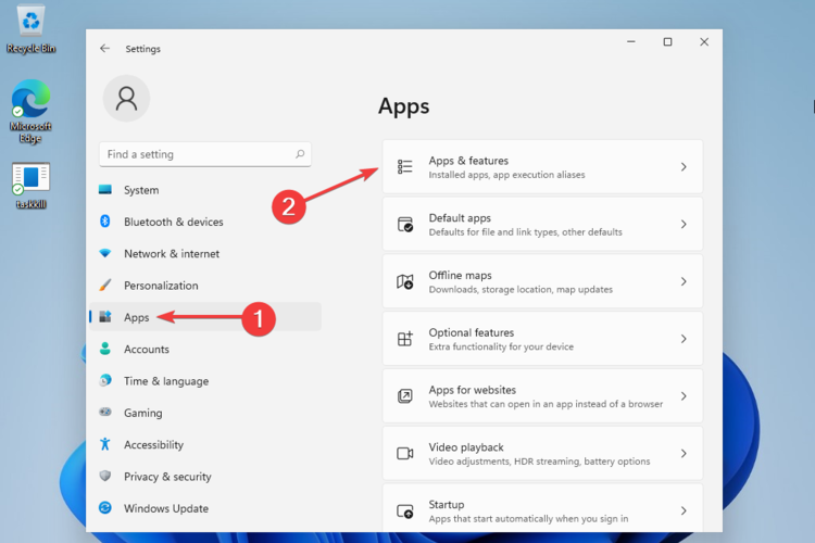 Раздел Приложения и возможности в Параметрах