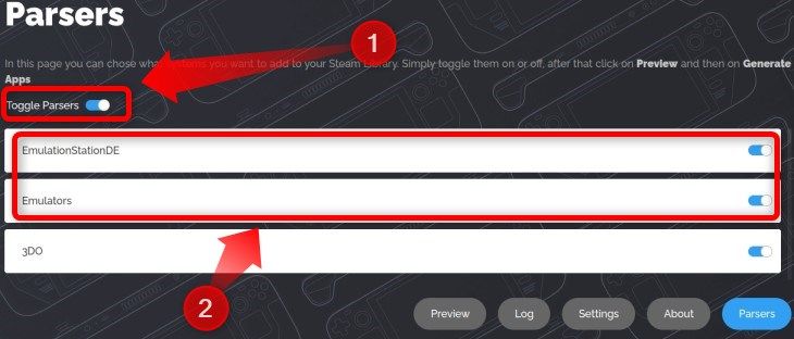 Отключите все парсеры, затем включите только те, которые нужны