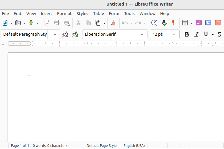 LibreOffice Writer на Ubuntu