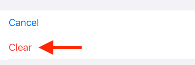 Нажмите на кнопку Очистить для подтверждения