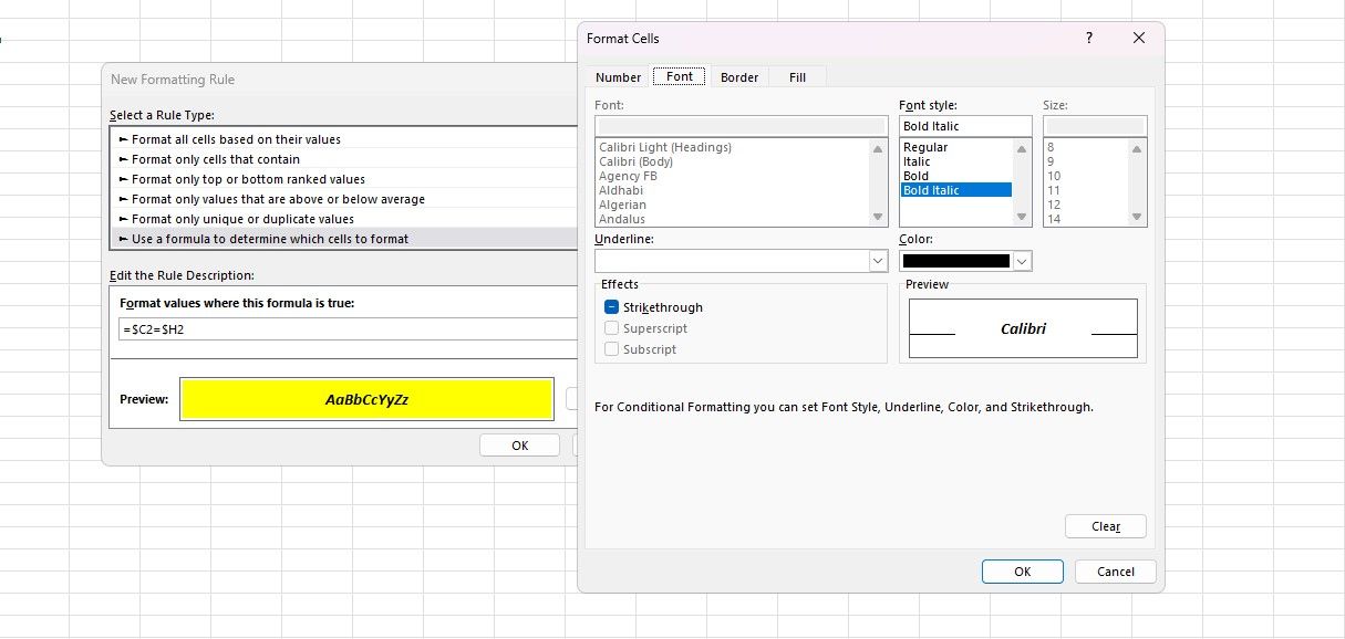 Создание правила условного форматирования в Excel