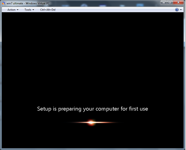 Первая загрузка Windows 7 после установки
