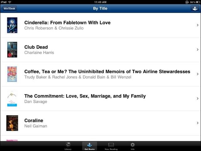 Экран iPad со списком загруженных книг