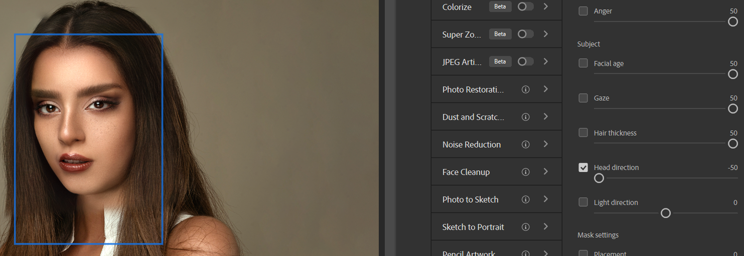 Head Direction -50: поворот головы влево