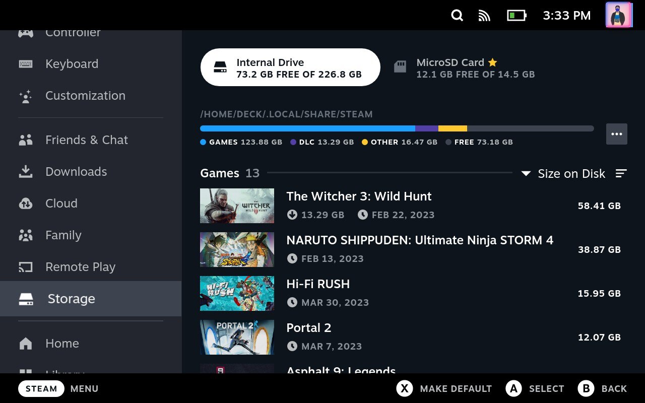 Alle installierten Spiele auf Steam Deck gezeigt