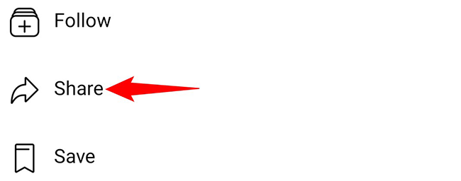 Выберите «Поделиться» в меню страницы.