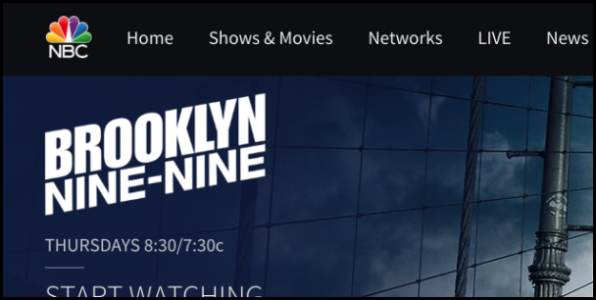 Логотип NBC и страница сериала с бесплатными эпизодами