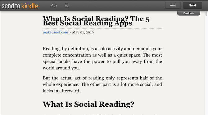 Send to Kindle Chrome extension