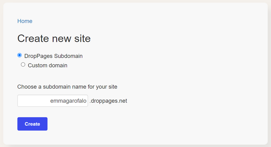 DropPages, служба хостинга через Dropbox