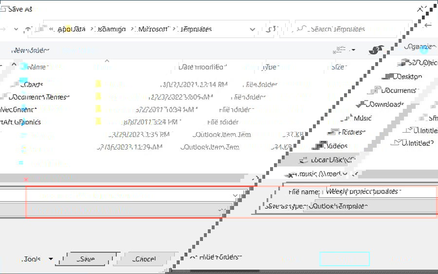 Диалог Сохранить как в Windows