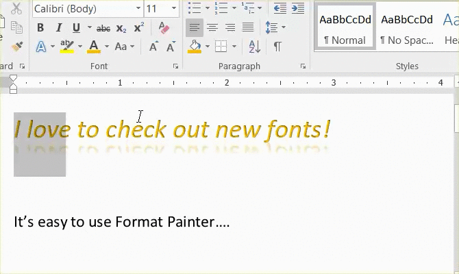 Format Painter in Use Word