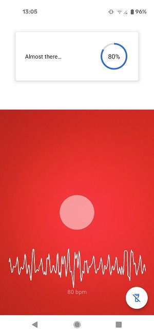 Активное считывание пульса на экране Pixel