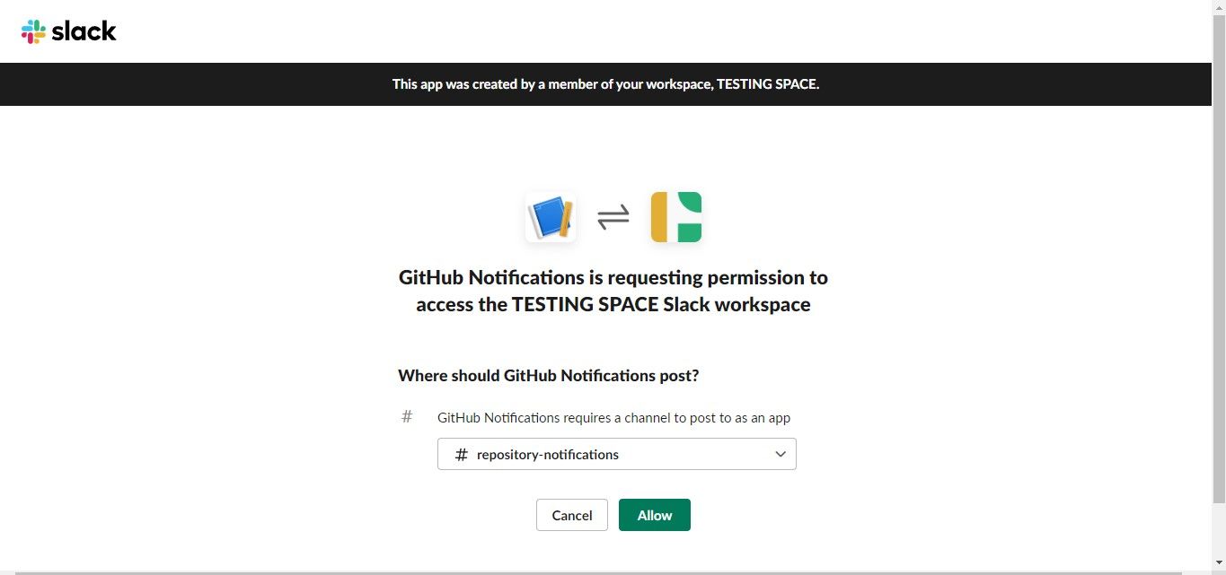 Страница выбора канала для webhook