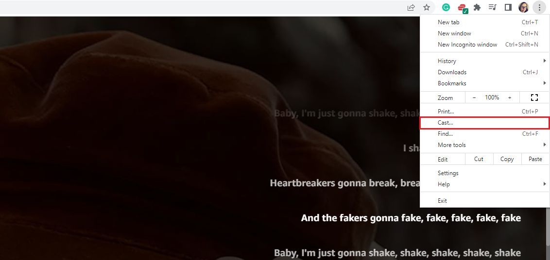 Amazon Music desktop cast