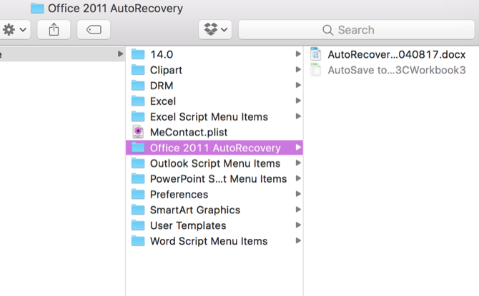 Пример файла AutoRecovery в Finder