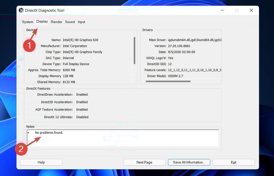 disaply-directx-no-pb dxgmms2.sys windows 11