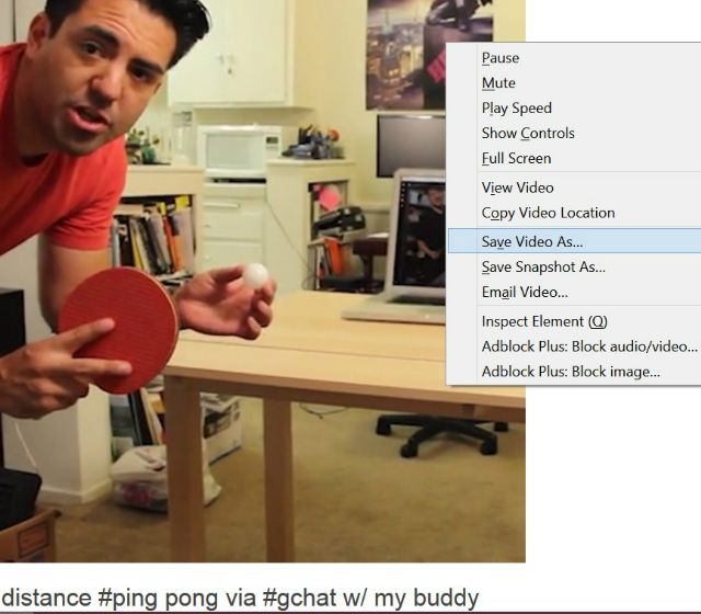 Кнопка сохранения видео в браузере