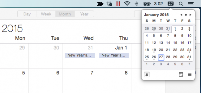 Itsycal: Calendário pop-up no macOS