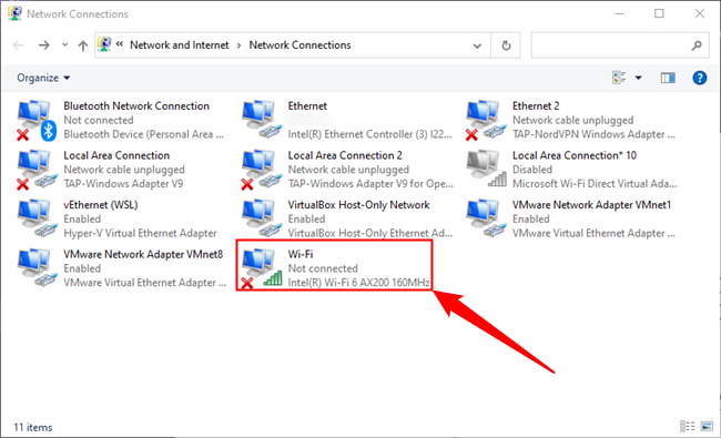 Свойства адаптера и вкладка Доступ