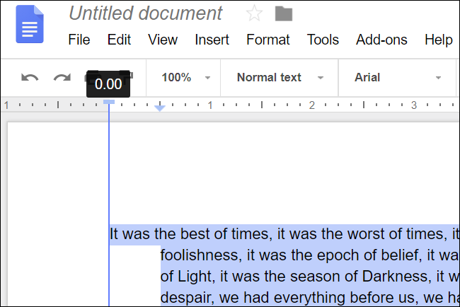 Переместите маркер первой строки обратно, чтобы создать висячий отступ.