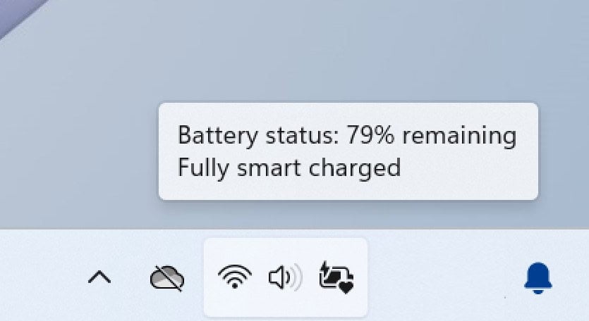 Иконка батареи в панели задач Windows