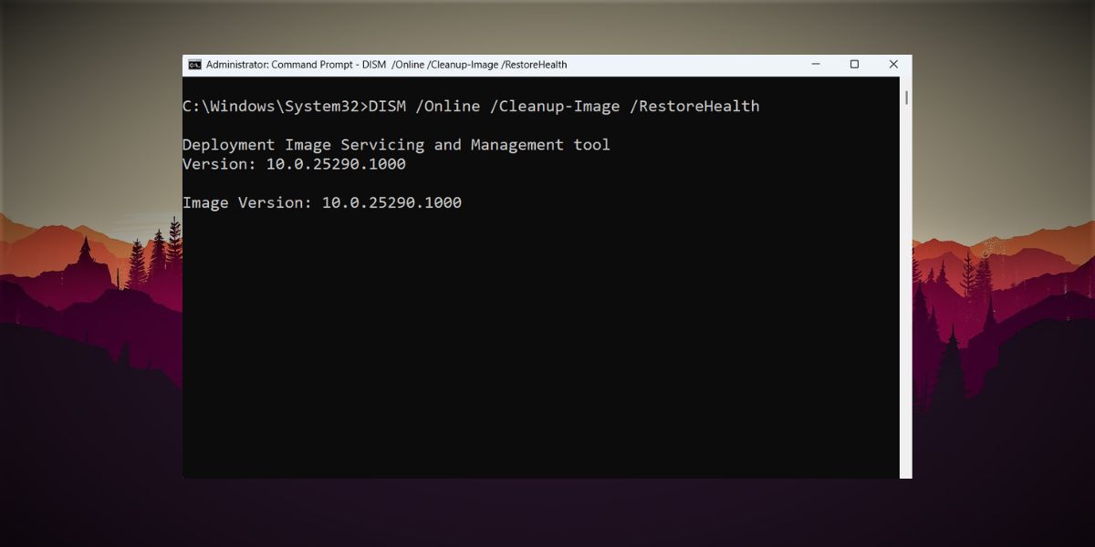 Запуск сканирования DISM в Windows 11