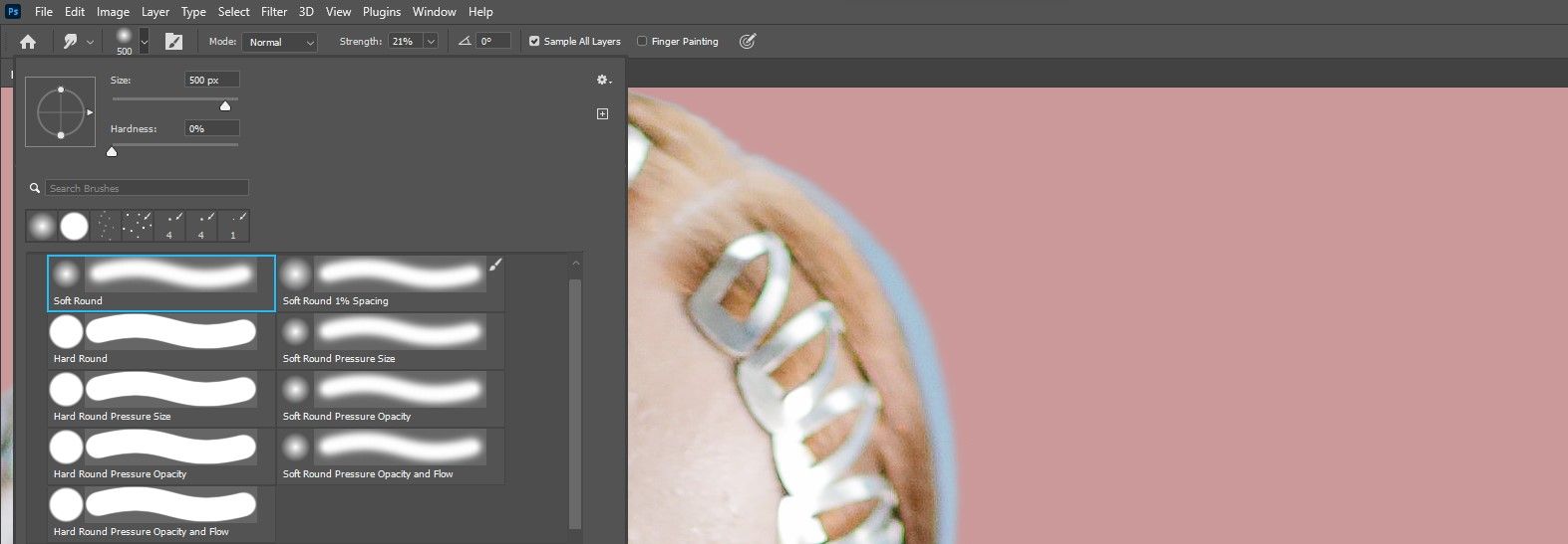 Brush Types for Smudge tool
