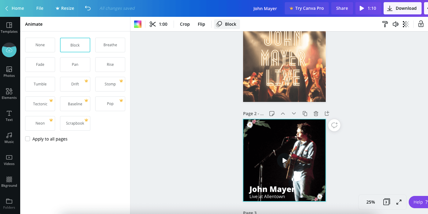 Добавление слайдов в видео с Canva