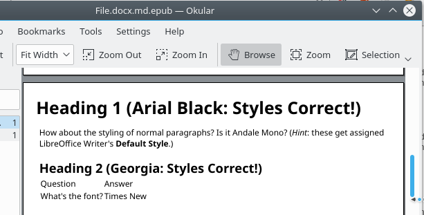 Пример обложки и структуры EPUB после конвертации