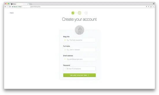 Создание аккаунта в Ghost
