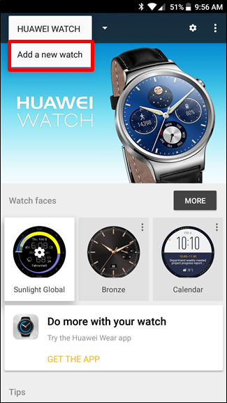 Выбор нового устройства для сопряжения в Android Wear