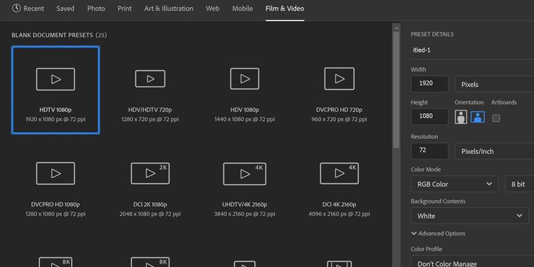 Шаблон HDTV, 1920×1080 пикселей