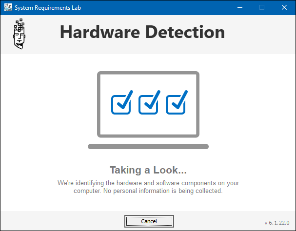 Запуск Detection-приложения System Requirements Lab