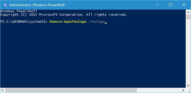 Удаление пакета через PowerShell
