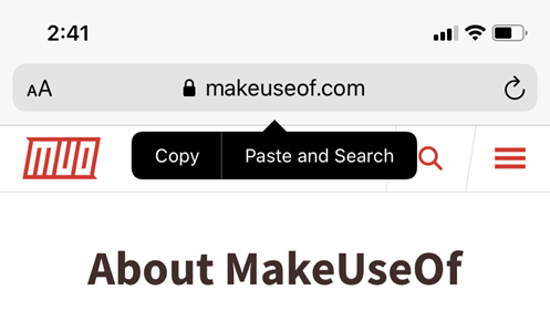 Copy a Safari URL in iPhone
