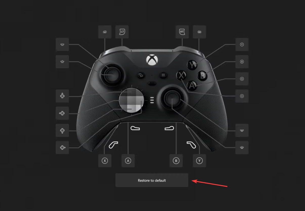 Кнопка восстановления настроек по умолчанию