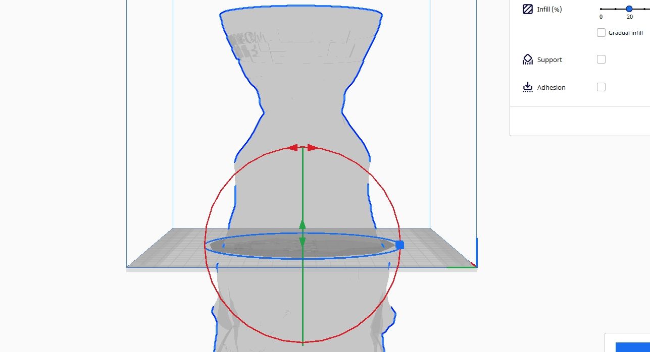 The bottom part of the worldcup trophy coming on top