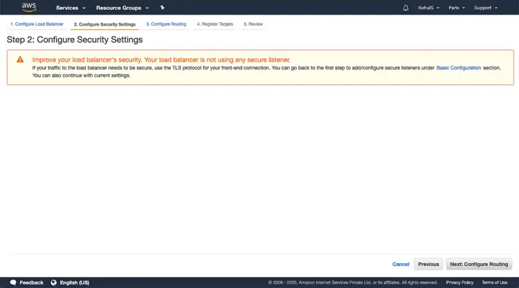 Предупреждение о TLS в тестовой среде
