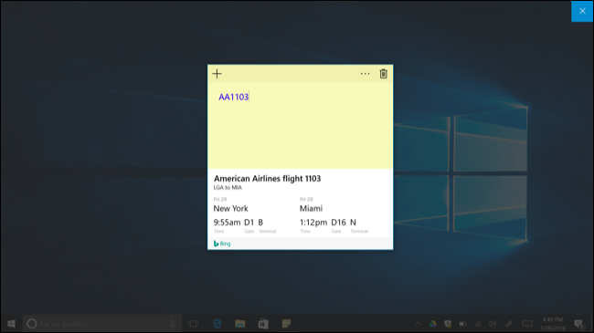 Sticky Notes с распознаванием символов и ссылками